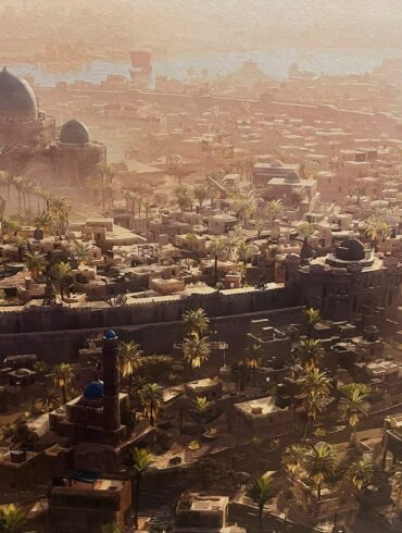 The round city of Baghdad from Assassin's Creed Mirage, presented at the exhibition in partnership with Ubisoft at the Arab World Institute in Paris, February 27, 2024. Credits: Sara Trabi