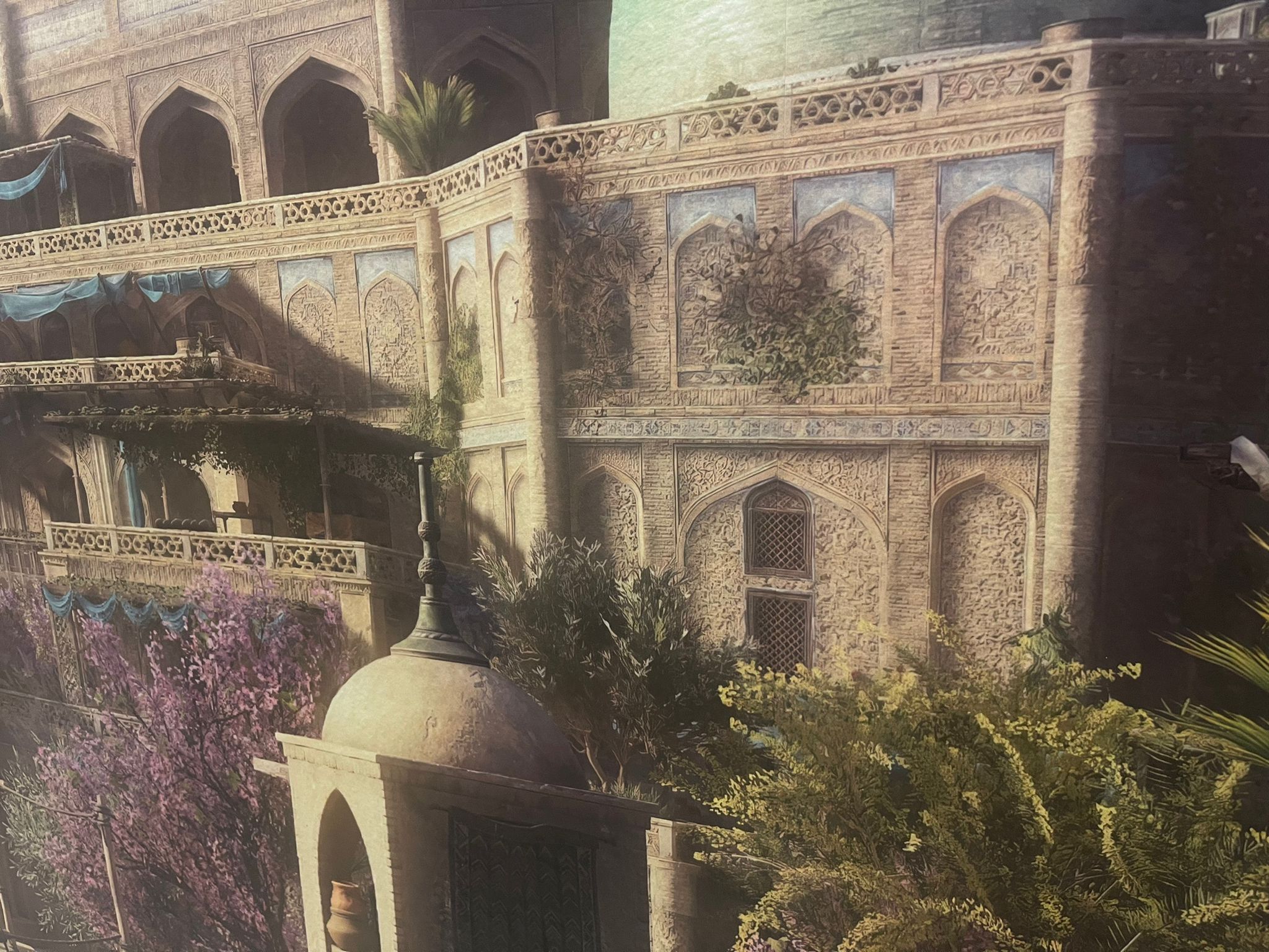 A close-up on mashrabiya windows on the Palace of the Green Dome as seen in Assassin's Creed Mirage, February 27, 2024. Credits: Sara Trabi